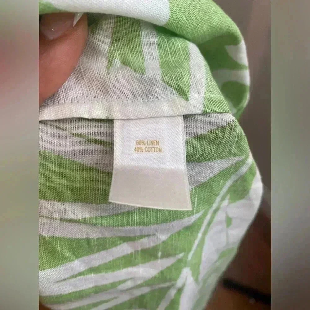 Kate Spade New York NWT Woman’s Chantal Green White Linen Blend Tunic Size XL